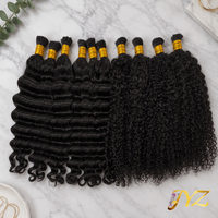 Fournisseur en gros d'extensions de cheveux humains indiens bouclés Pixie sans nœuds ni trame, style bohème, en vrac, pour tressage