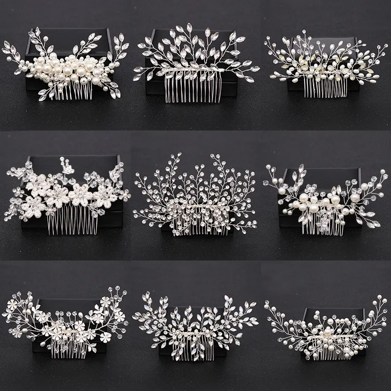 A Variety Of Styles Luxury Pearl Wedding Combs Women Bride Hair Ornaments Jewelry Bridal Flower Headpiece