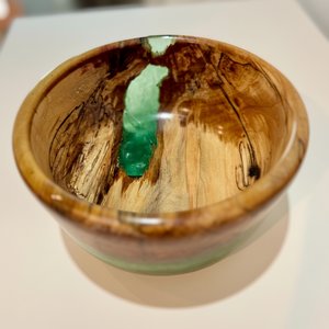 Pequeño cuenco de inmersión de madera hecho a mano, plato de baratija decorativo de madera de resina epoxi, anillo artesanal para fiesta de boda, estilo de diseño europeo - Product Image 1