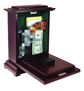 Étagères de rangement et composants de rangement, Décorations pour maisons, Étagère rectangulaire en acajou, Armoire à compartiment dissimulé pour armes à feu - Product Image 2