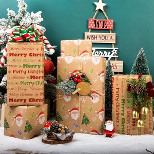 Kraft Christmas <b>Wrapping</b> <b>Paper</b> Roll Reversible Santa Tree Design 46.8 Sq Ft Recyclable Gift Craft <b>Paper</b> - Product Image 2