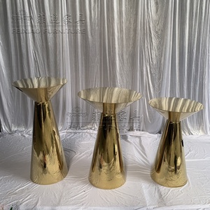 Cheap Price Wedding Stage <strong>Plinth</strong> Cake <strong>Stands</strong> Hotel Events Decoration Gold Stainless Steel Round Flower <strong>Stand</strong> - Product Image 2