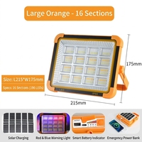 Nouveau projecteur LED portable d'extérieur rechargeable solaire haute puissance 100W IP66 ABS, projecteur à faisceau large, dimmable