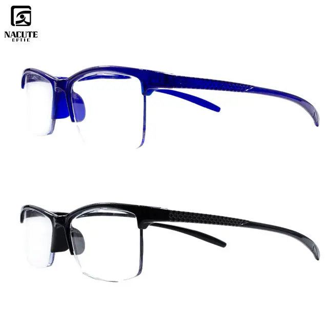 老眼鏡メンズおよびレディースファッション超軽量ハーフフレームエレガントで快適なアンチブルーライト抗放射線樹脂HD