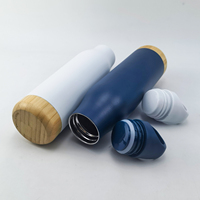 Botol Air Stainless Steel 500ml dengan Flask Vakum & Termos Bambu Produk untuk Hidrasi Saat Bepergian