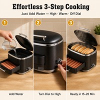 Meilleure Vente : Cuiseur Vapeur Électrique 2 Niveaux en Plastique pour Hot-dogs et Pains, Cuiseur Vapeur Alimentaire pour Légumes et Poissons - Cadeau de Pendaison de Crémaillère