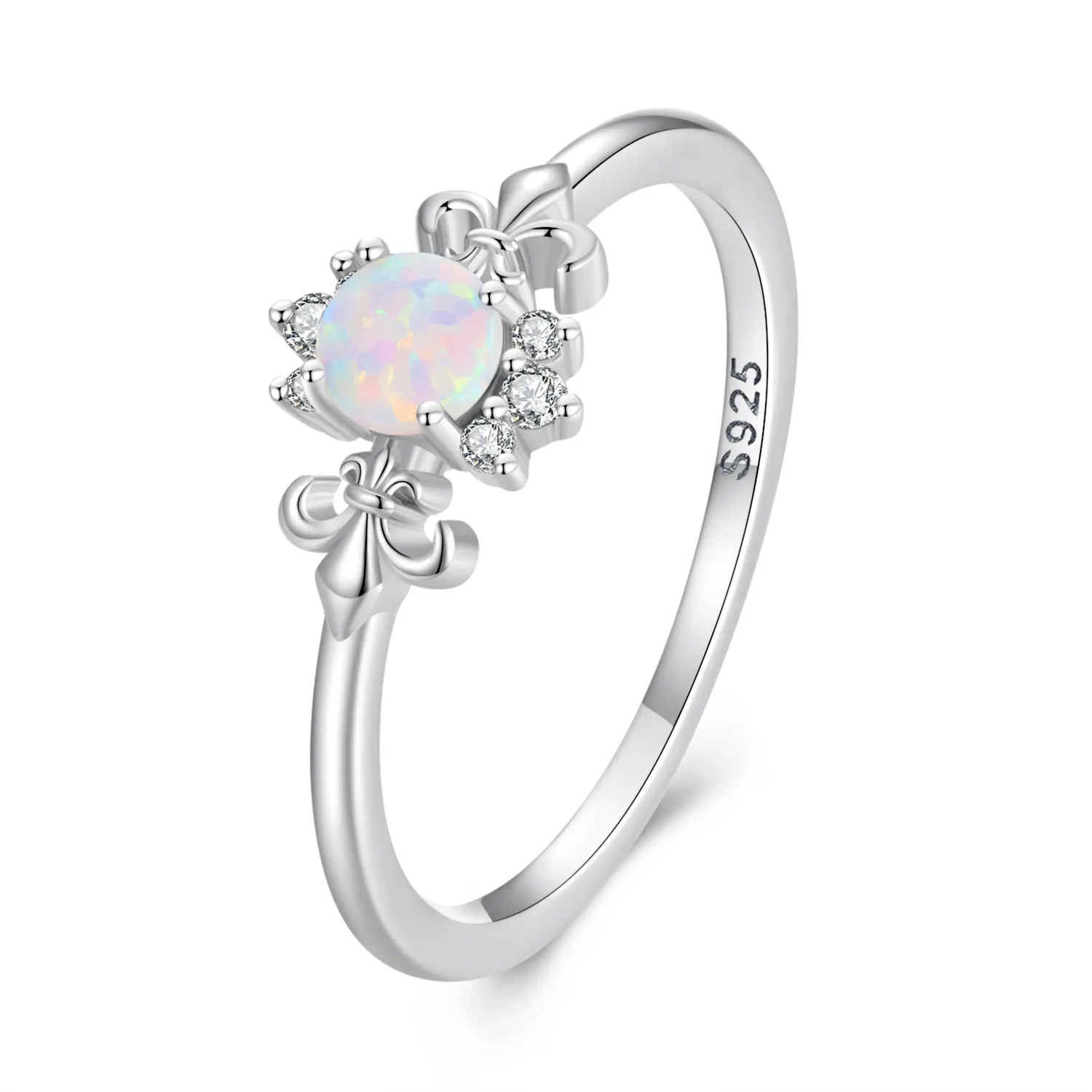 Tối giản Opal đá quý Hoa Vòng 925 Sterling bạc xếp chồng ban nhạc Vòng cho phụ nữ