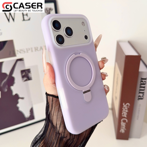 Funda Magnética Antigolpes de Silicona Líquida con Soporte, Tacto Suave y Colores Caramelo para iPhone 17/16/15/<span class=keywords><strong>14</strong></span> - Product Image 4