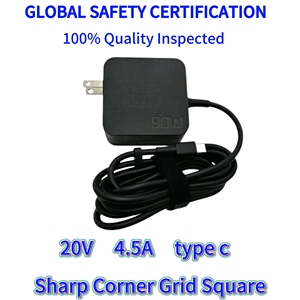 อะแดปเตอร์แล็ปท็อป 90W สำหรับโน้ตบุ๊ก <span class=keywords><strong>ASUS</strong></span> ป้องกันไฟไหม้ด้วยวัสดุ TPE พร้อมระบบป้องกัน OTP ช่องเสียบ Type-C และ DC รองรับแรงดันไฟฟ้า 19V/4.74A และ 20V/4.5A ทุกประเภท - Product Image 3