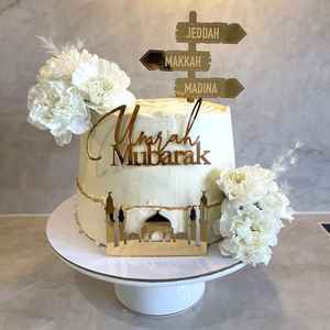 Set di 3 acrilico Umrah Mubarak Caketopper Umrah torta decorazione Umrah torta Hajj <span class=keywords><strong>Umra</strong></span> Cupcake Topper compleanno Caketopper - Product Image 3