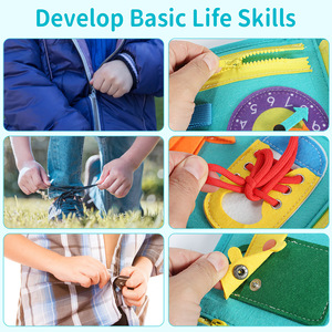 Tablero de aprendizaje de fieltro para niños, juguetes educativos para la primera infancia, tablero de actividades Montessori de tela no tejida. - Product Image 3