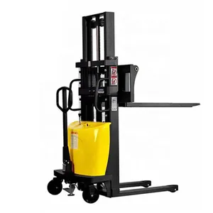 light weight electric lift hand push stacker 1 ton 1.5 ton 2 ton semi electric pallet stacker crane apilador electrico