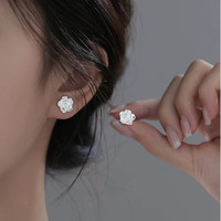 Elegante S925 Silber Rosen-Ohrstecker 925 Sterling Silber Blumen-Ohrringe