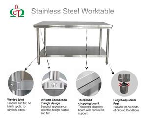Bàn làm việc nhà bếp Thương mại bàn inox công nghiệp Bàn Inox ba lớp - Product Image 4