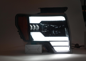 Gruppo faro a LED per 09-14 <span class=keywords><strong>Ford</strong></span> F150 Pickup trasparente alloggiamento nero con riflettore ambra luce anteriore di ricambio - Product Image 6