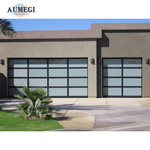 Porte de <span class=keywords><strong>garage</strong></span> automatique à double vitrage Aumegi, réparation de porte de <span class=keywords><strong>garage</strong></span>, porte de <span class=keywords><strong>garage</strong></span> moderne résistante aux ouragans - Product Image 2