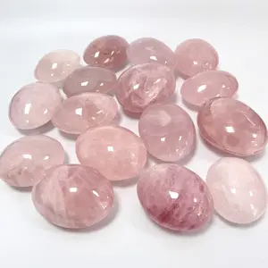 Wholesale Natural Crystal Stone Rose Quartz Palmstone For Decoration