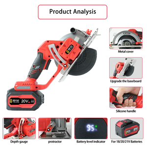 <span class=keywords><strong>Scie</strong></span> <span class=keywords><strong>circulaire</strong></span> sans fil YaJin haute vitesse, durable et légère pour le travail du bois, pour usage domestique et industriel, alimentée par batterie - Product Image 5