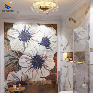 <span class=keywords><strong>Peinture</strong></span> murale en mosaïque de marbre artisanale, décoration élégante pour la maison ou le bureau, design artistique unique - Product Image 3