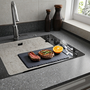 Bán buôn tùy chỉnh 12 ''và 12x16 inch lớn hình chữ nhật màu đen Slate tấm món ăn thiết kế hiện đại pho mát Hội Đồng Quản trị cho Đảng số lượng lớn - Product Image 2