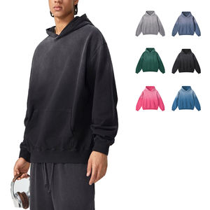 Sudadera con Capucha Personalizada Estilo Vintage Verde Lavado al Ácido, Oversize, 420 Gsm, 100% Algodón, Efecto Desgastado por el Sol, Sudadera con Capucha Degradada, Unisex - Product Image 1