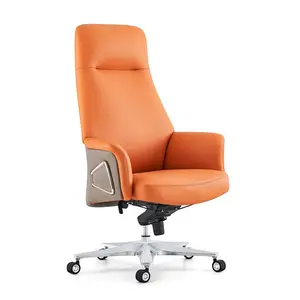 Sedia da ufficio reclinabile in vera pelle ergonomica di alta qualità per Manager girevole moderna di lusso