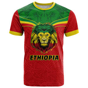 Đàn ông mỏng Ethiopia T-Shirt tùy chỉnh <span class=keywords><strong>Rasta</strong></span> sư tử Tai nghe cá nhân dreadlock dệt kỷ niệm ngày độc lập ethiopian - Product Image 1