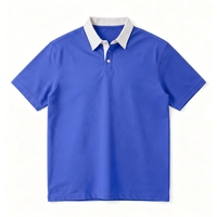 Polo de Manga Corta para Hombre con Cuello en Contraste, Tela Piqué, Transpirable, Absorbe la Humedad, Secado Rápido, para Golf, Negocios, Casual, Uso Diario