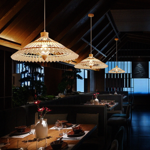 Lampadario LED a Ombrello di Bambù Giapponese per Sala da Tè Zen e Ristorante con Installazione Professionale, Altezza Regolabile per Uso Domestico - Product Image 3