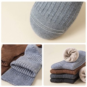 39% Wool Autumn and Winter <strong>Men's</strong> Warm Merino Wool <strong>Socks</strong> Thickened Double Needle Seamless <strong>Cashmere</strong> <strong>Socks</strong> - Product Image 4