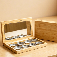 Palette à paupières vide en bois de bambou écologique avec miroir, magnétique, rechargeable, 3, 6 ou 8 compartiments, emballage de maquillage personnalisé avec logo, vente en gros