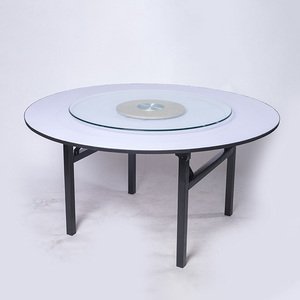 <span class=keywords><strong>Mesa</strong></span> Plegable Moderna de 1.8m de Diámetro con Superficie de Espuma de <span class=keywords><strong>PVC</strong></span> Blanca y Patas de Acero para Fiestas o Bodas, <span class=keywords><strong>Mesa</strong></span> Redonda de Plástico - Product Image 2