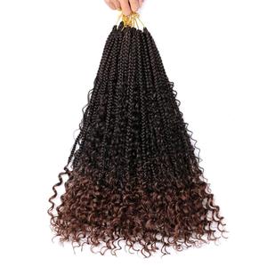 <span class=keywords><strong>Extension</strong></span> per trecce in fibra resistente al calore, 20 pollici, 3x Messy Box Braids, stile africano americano, <span class=keywords><strong>con</strong></span> attacco a uncinetto per donna - Product Image 5