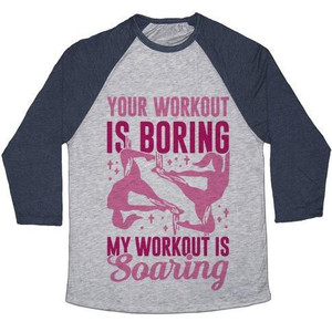 Camiseta de béisbol unisex de mezcla triple My Workout Is Soaring - Product Image 2