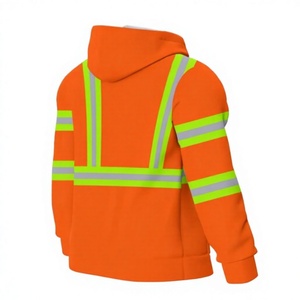 Sudadera con Capucha Reflectante Naranja para Hombre con Estampado de Nombre, Corte Regular, Forro Polar, Ropa Casual de Trabajo, Ropa de Otoño, 100% Algodón - Product Image 6