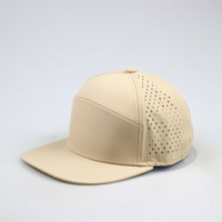 Casquette de baseball respirante à 6 panneaux, fabriquée sur mesure, de haute qualité, avec trous perforés, en nylon, ajustée, avec patch en caoutchouc, élégante