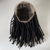 Cheveux humains brésiliens de vison 100% naturels Dreadlocks Perruques en dentelle complète 12 pouces Dreadlocks-perruque pour femmes et hommes