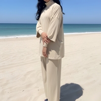 Ensemble de maillot de bain Burkini Willson pour l'été, ensemble 3 pièces, vêtements de plage, tenue modeste musulmane, haut à manches doubles pour toutes les saisons