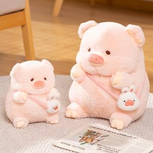 Großhandel Niedlicher Rosa Schweinchen-Plüschrucksack 2-in-1 Umwandelbares Stofftier & Kuschelkissen im Kawaii-Stil Kinderspielzeug - Product Image 1