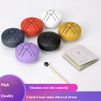 3 Inch 6-Tone Mini Ethereal Drums Educational Children's Titanium Alloy Percussion Musical Instrument