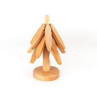 Sous-verre isolant en bois de noyer noir CNC, sous-plat anti-brûlure, ornements de table en bois, pièces usinées CNC en bois