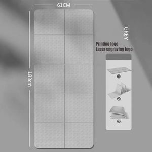 Tapis de yoga pliable en TPE de haute qualité, grand format, avec logo imprimé antidérapant, pliable, absorbant les chocs et silencieux - Product Image 3