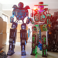 Guangzhou Enjoyment Accessoires de costume personnalisés pour performance sur échasses pour adultes, avec robot LED lumineux, pour discothèque, carnaval et fête