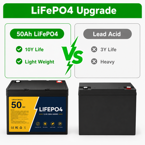 Batterie au lithium rechargeable 12,8 V 50 Ah à décharge profonde LiFePO4 avec BMS intégré pour camping-car, énergie solaire et alimentation domestique - Product Image 3