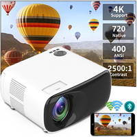 Projecteur Transjee A70 avec WiFi et connexion sans fil 5G WiFi natif 4K pris en charge Home cinéma et projecteur extérieur portable