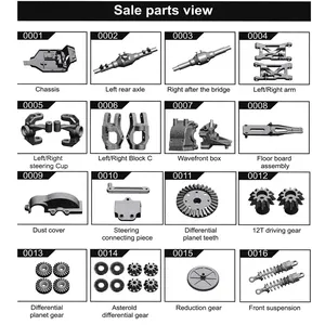 Wltoys 1/12 आर सी कार स्पेयर पार्ट्स 12428 भागों सूची (देखें उत्पाद विवरण छवि)