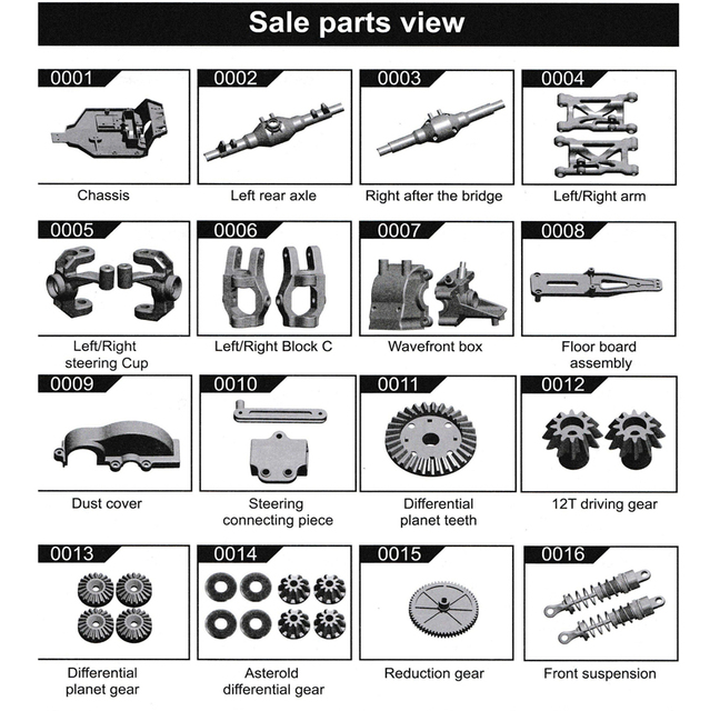 Wltoys 1/12 RC Car Spare Parts 12428 Parts Catalog(see Product Details Image)