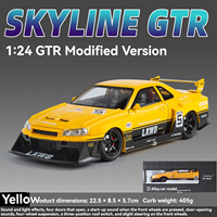 Voitures miniatures en métal 1:24, modèle Nissan GTR R34 Jada avec portes ouvrantes, collection décorative, voiture miniature en métal
