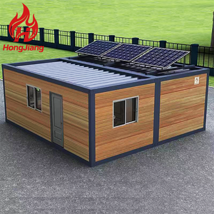 Rumah kontainer Vila Modular mewah siap dibuat kamar mandi konstruksi baja Prefab bertenaga surya 5950x3000x2800mm desain Modern - Product Image 1