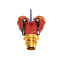 Distributeur d'eau pour tuyau d'incendie 2 voies à pression moyenne avec manomètre 2,5 MPa, vanne en Y à clapet en aluminium 6061 haute pression 6,0 MPa